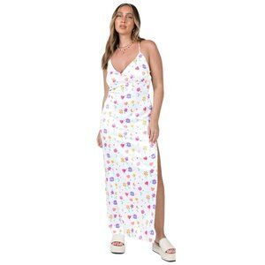 Princess Polly My Love White‎ Multi Floral Maxi Dress Crisscross Back Size 6 NWT